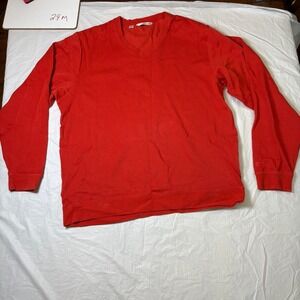 Cutter and Buck Mens Red‎ V Neck Long Sleeve Casual Sweatshirt Top XL